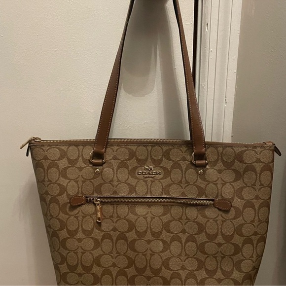 Coach Tan and Brown Signature Tote - Picture 4 of 6